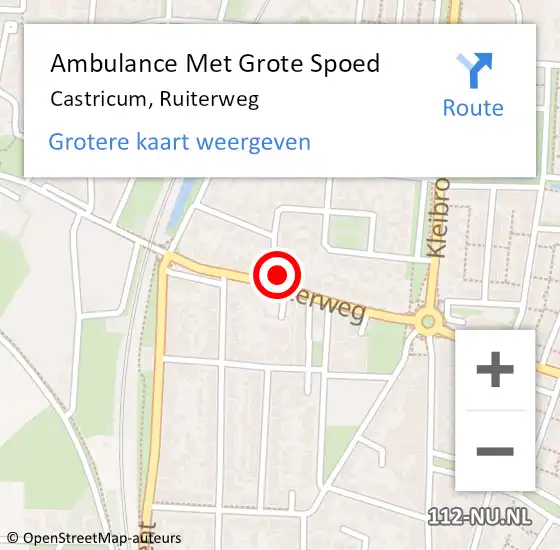 Locatie op kaart van de 112 melding: Ambulance Met Grote Spoed Naar Castricum, Ruiterweg op 18 april 2022 12:57