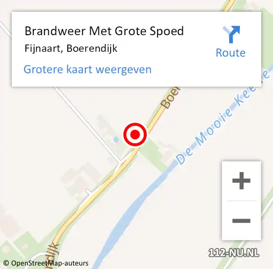 Locatie op kaart van de 112 melding: Brandweer Met Grote Spoed Naar Fijnaart, Boerendijk op 18 april 2022 13:06