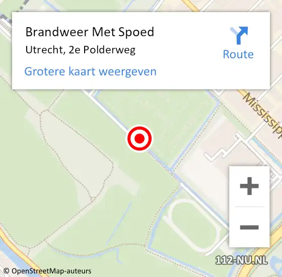 Locatie op kaart van de 112 melding: Brandweer Met Spoed Naar Utrecht, 2e Polderweg op 18 april 2022 13:51