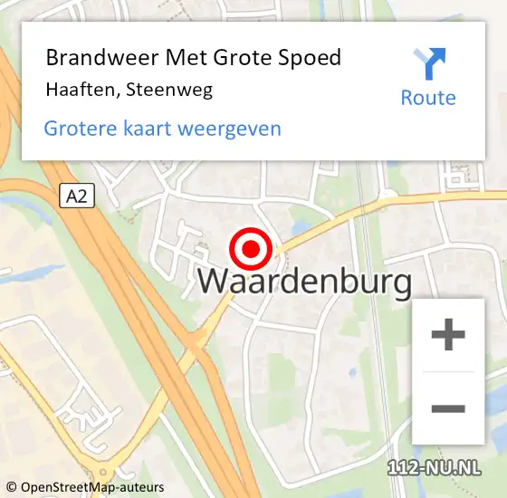 Locatie op kaart van de 112 melding: Brandweer Met Grote Spoed Naar Haaften, Steenweg op 18 april 2022 14:04