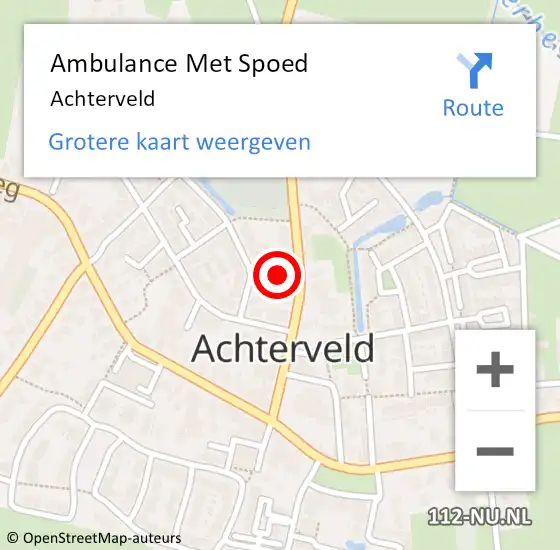 Locatie op kaart van de 112 melding: Ambulance Met Spoed Naar Achterveld op 18 april 2022 14:40