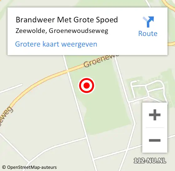 Locatie op kaart van de 112 melding: Brandweer Met Grote Spoed Naar Zeewolde, Groenewoudseweg op 18 april 2022 14:49