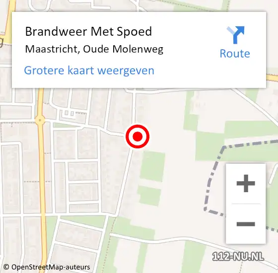 Locatie op kaart van de 112 melding: Brandweer Met Spoed Naar Maastricht, Oude Molenweg op 18 april 2022 15:00
