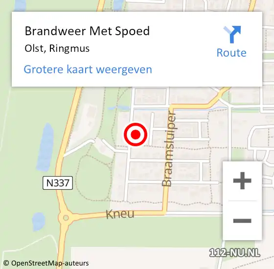 Locatie op kaart van de 112 melding: Brandweer Met Spoed Naar Olst, Ringmus op 18 april 2022 15:13