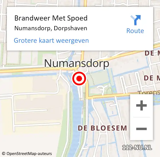 Locatie op kaart van de 112 melding: Brandweer Met Spoed Naar Numansdorp, Dorpshaven op 18 april 2022 15:32