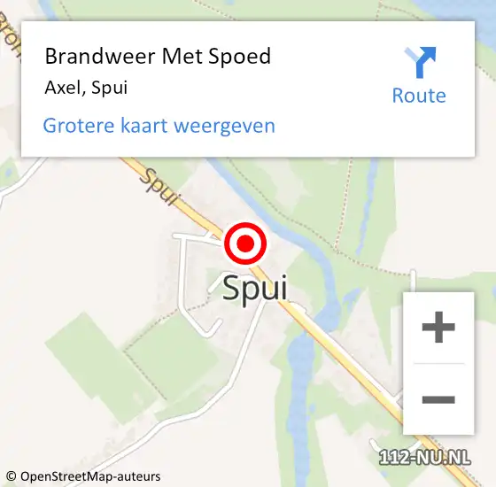 Locatie op kaart van de 112 melding: Brandweer Met Spoed Naar Axel, Spui op 18 april 2022 15:35