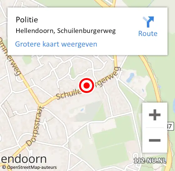 Locatie op kaart van de 112 melding: Politie Hellendoorn, Schuilenburgerweg op 18 april 2022 16:02
