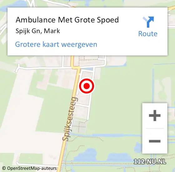 Locatie op kaart van de 112 melding: Ambulance Met Grote Spoed Naar Spijk Gn, Mark op 18 april 2022 16:11