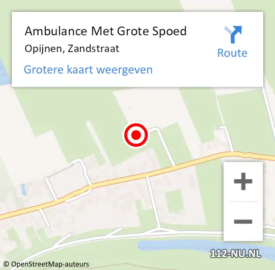 Locatie op kaart van de 112 melding: Ambulance Met Grote Spoed Naar Opijnen, Zandstraat op 18 april 2022 17:19