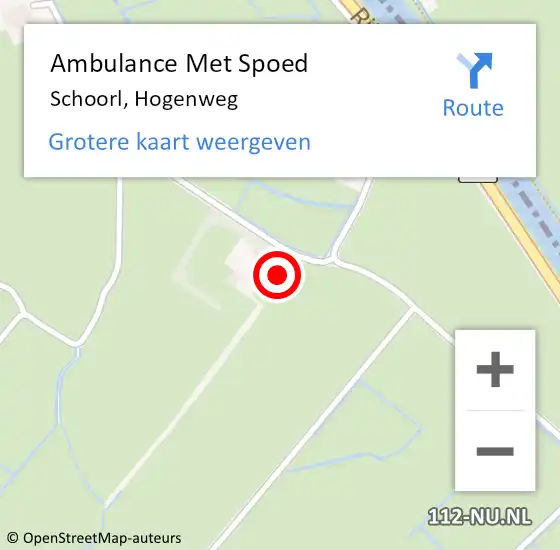 Locatie op kaart van de 112 melding: Ambulance Met Spoed Naar Schoorl, Hogenweg op 18 april 2022 17:36