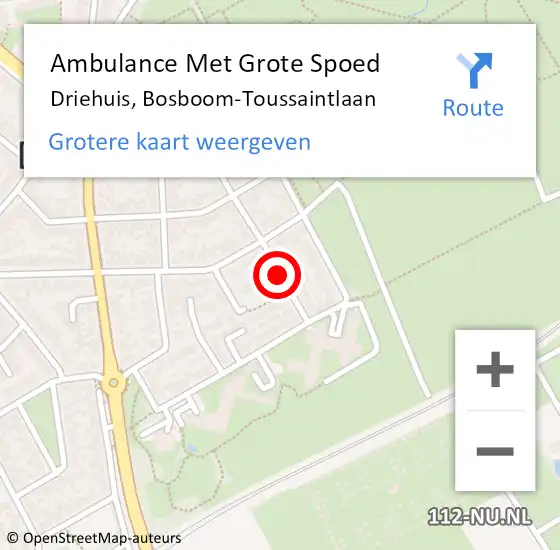 Locatie op kaart van de 112 melding: Ambulance Met Grote Spoed Naar Driehuis, Bosboom-Toussaintlaan op 18 april 2022 17:56