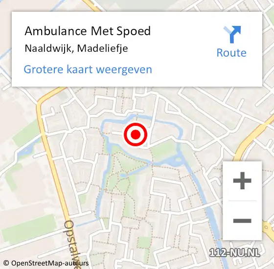 Locatie op kaart van de 112 melding: Ambulance Met Spoed Naar Naaldwijk, Madeliefje op 18 april 2022 18:57