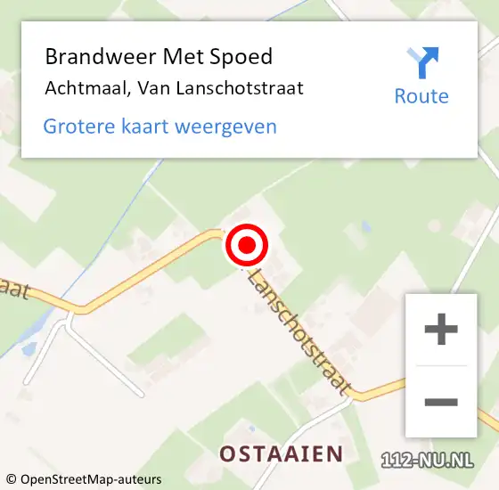 Locatie op kaart van de 112 melding: Brandweer Met Spoed Naar Achtmaal, Van Lanschotstraat op 14 juli 2014 19:31