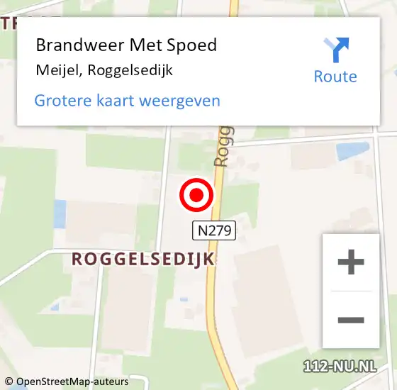 Locatie op kaart van de 112 melding: Brandweer Met Spoed Naar Meijel, Roggelsedijk op 18 april 2022 19:40