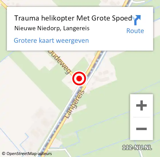 Locatie op kaart van de 112 melding: Trauma helikopter Met Grote Spoed Naar Nieuwe Niedorp, Langereis op 18 april 2022 19:50