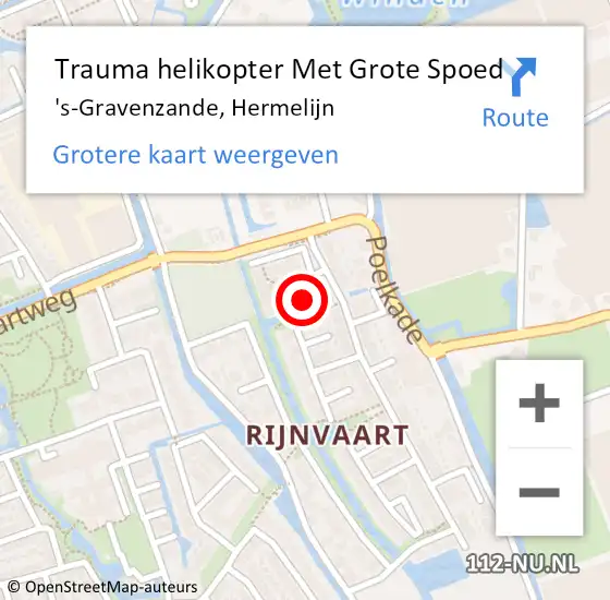 Locatie op kaart van de 112 melding: Trauma helikopter Met Grote Spoed Naar 's-Gravenzande, Hermelijn op 18 april 2022 19:59