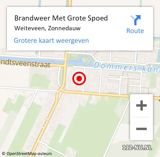 Locatie op kaart van de 112 melding: Brandweer Met Grote Spoed Naar Weiteveen, Zonnedauw op 18 april 2022 20:02