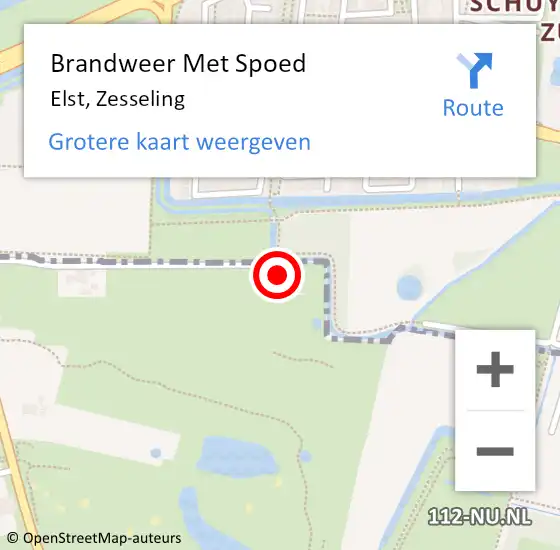 Locatie op kaart van de 112 melding: Brandweer Met Spoed Naar Elst, Zesseling op 18 april 2022 20:08