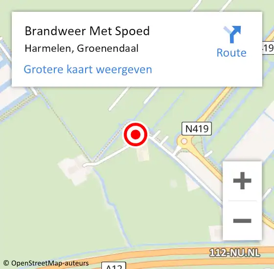 Locatie op kaart van de 112 melding: Brandweer Met Spoed Naar Harmelen, Groenendaal op 18 april 2022 20:10