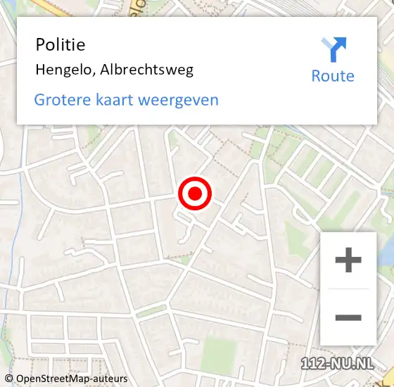 Locatie op kaart van de 112 melding: Politie Hengelo, Albrechtsweg op 18 april 2022 20:19