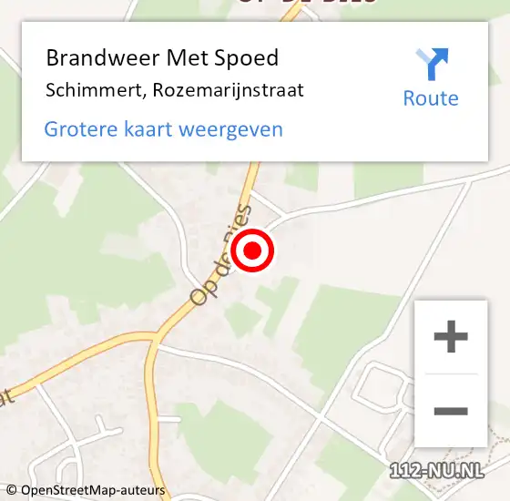 Locatie op kaart van de 112 melding: Brandweer Met Spoed Naar Schimmert, Rozemarijnstraat op 18 april 2022 20:43