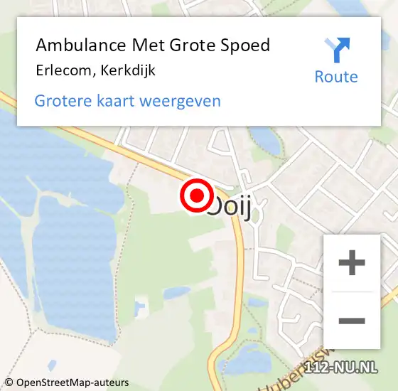 Locatie op kaart van de 112 melding: Ambulance Met Grote Spoed Naar Erlecom, Kerkdijk op 18 april 2022 21:04