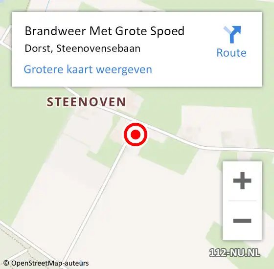 Locatie op kaart van de 112 melding: Brandweer Met Grote Spoed Naar Dorst, Steenovensebaan op 18 april 2022 22:23