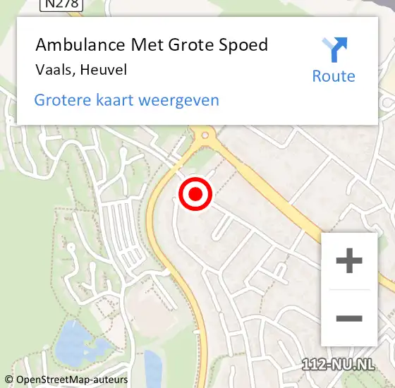 Locatie op kaart van de 112 melding: Ambulance Met Grote Spoed Naar Vaals, Heuvel op 14 juli 2014 19:54