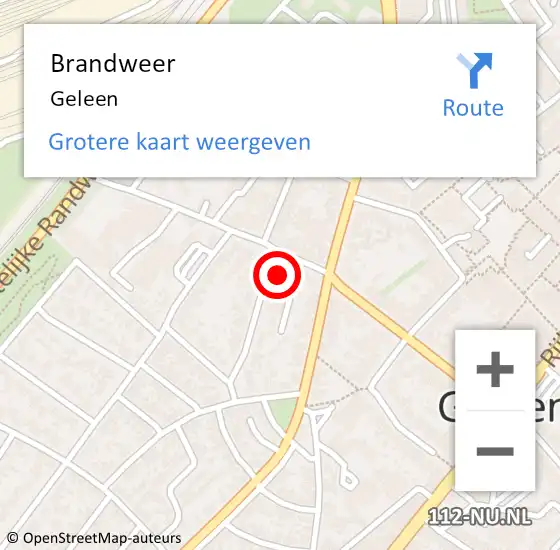 Locatie op kaart van de 112 melding: Brandweer Geleen op 18 april 2022 23:51