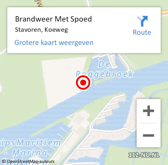 Locatie op kaart van de 112 melding: Brandweer Met Spoed Naar Stavoren, Koeweg op 18 april 2022 23:59