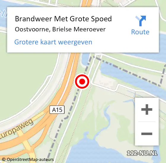 Locatie op kaart van de 112 melding: Brandweer Met Grote Spoed Naar Oostvoorne, Brielse Meeroever op 19 april 2022 00:03