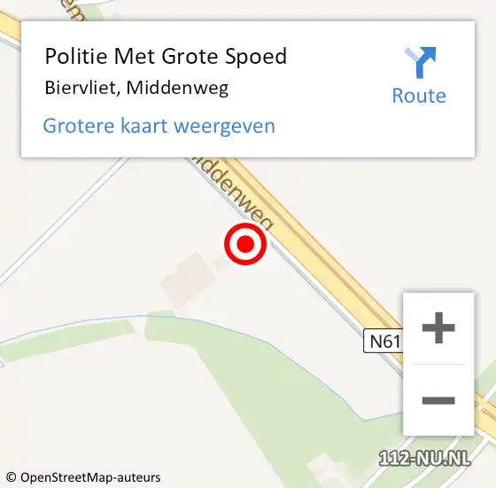 Locatie op kaart van de 112 melding: Politie Met Grote Spoed Naar Biervliet, Middenweg op 19 april 2022 01:01