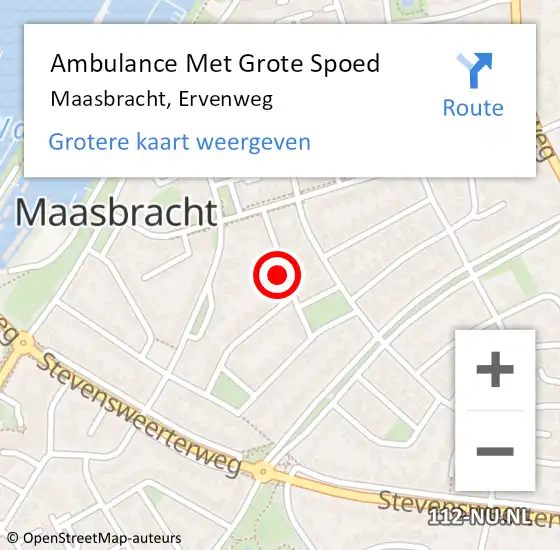 Locatie op kaart van de 112 melding: Ambulance Met Grote Spoed Naar Maasbracht, Ervenweg op 19 april 2022 01:33