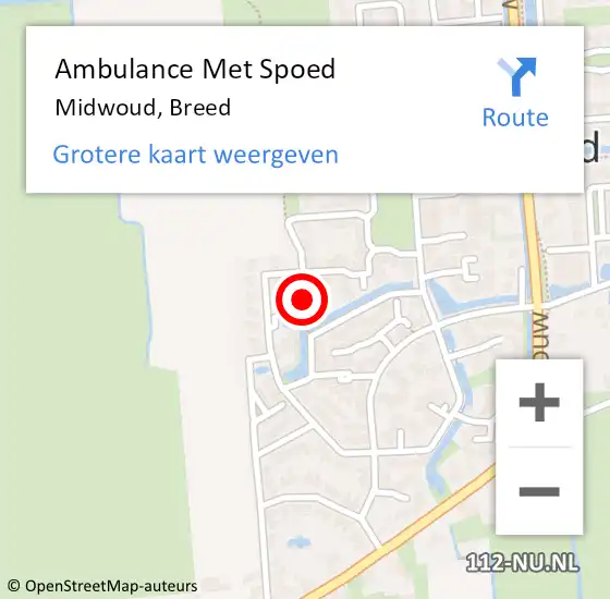 Locatie op kaart van de 112 melding: Ambulance Met Spoed Naar Midwoud, Breed op 19 april 2022 03:39