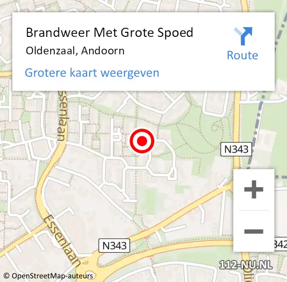 Locatie op kaart van de 112 melding: Brandweer Met Grote Spoed Naar Oldenzaal, Andoorn op 19 april 2022 07:11