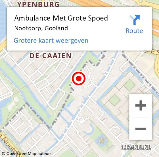 Locatie op kaart van de 112 melding: Ambulance Met Grote Spoed Naar Nootdorp, Gooland op 19 april 2022 07:34