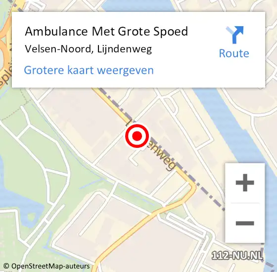 Locatie op kaart van de 112 melding: Ambulance Met Grote Spoed Naar Velsen-Noord, Lijndenweg op 19 april 2022 08:39