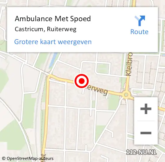 Locatie op kaart van de 112 melding: Ambulance Met Spoed Naar Castricum, Ruiterweg op 19 april 2022 08:40