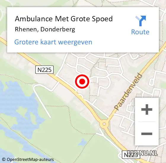 Locatie op kaart van de 112 melding: Ambulance Met Grote Spoed Naar Rhenen, Donderberg op 19 april 2022 09:07