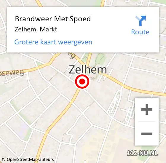 Locatie op kaart van de 112 melding: Brandweer Met Spoed Naar Zelhem, Markt op 19 april 2022 09:28