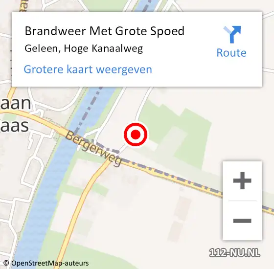 Locatie op kaart van de 112 melding: Brandweer Met Grote Spoed Naar Geleen, Hoge Kanaalweg op 19 april 2022 09:43