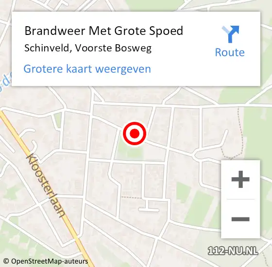 Locatie op kaart van de 112 melding: Brandweer Met Grote Spoed Naar Schinveld, Voorste Bosweg op 19 april 2022 10:38