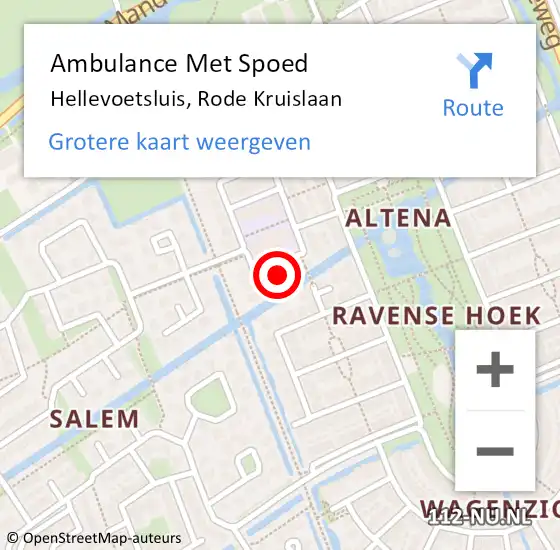 Locatie op kaart van de 112 melding: Ambulance Met Spoed Naar Hellevoetsluis, Rode Kruislaan op 19 april 2022 11:01