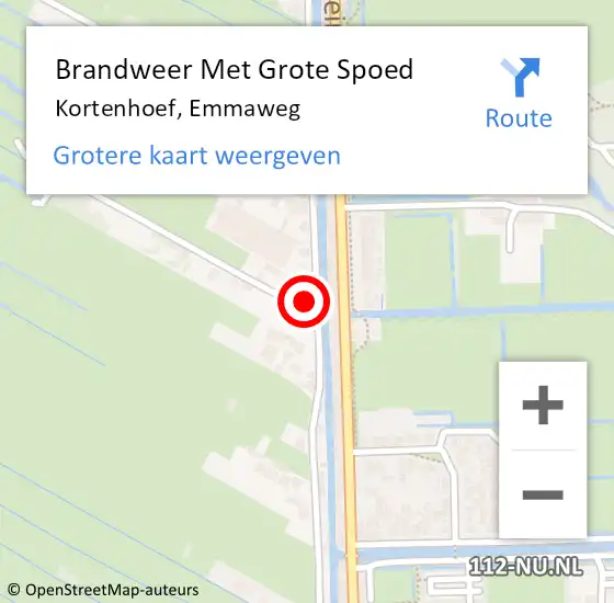 Locatie op kaart van de 112 melding: Brandweer Met Grote Spoed Naar Kortenhoef, Emmaweg op 14 juli 2014 20:36