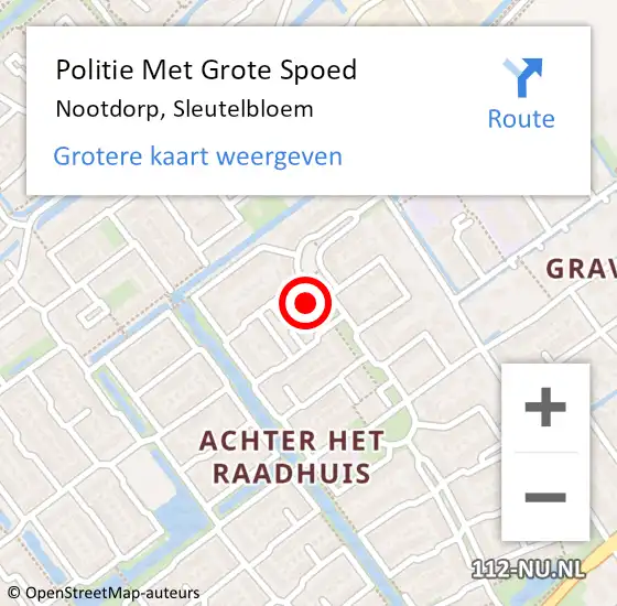 Locatie op kaart van de 112 melding: Politie Met Grote Spoed Naar Nootdorp, Sleutelbloem op 19 april 2022 11:07