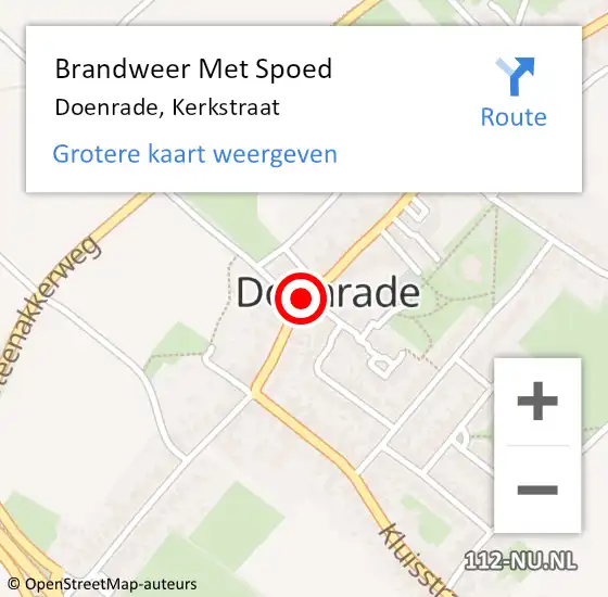 Locatie op kaart van de 112 melding: Brandweer Met Spoed Naar Doenrade, Kerkstraat op 19 april 2022 11:12