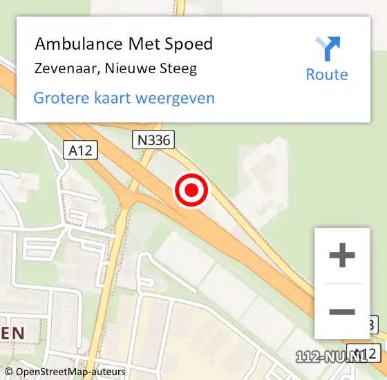 Locatie op kaart van de 112 melding: Ambulance Met Spoed Naar Zevenaar, Nieuwe Steeg op 19 april 2022 11:15