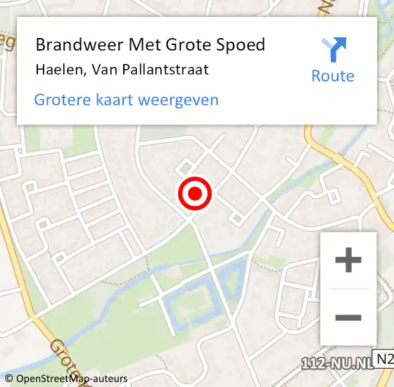 Locatie op kaart van de 112 melding: Brandweer Met Grote Spoed Naar Haelen, Van Pallantstraat op 19 april 2022 11:59