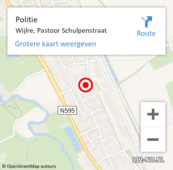 Locatie op kaart van de 112 melding: Politie Wijlre, Pastoor Schulpenstraat op 19 april 2022 12:51