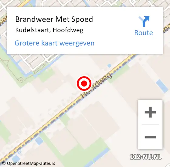 Locatie op kaart van de 112 melding: Brandweer Met Spoed Naar Kudelstaart, Hoofdweg op 19 april 2022 13:08